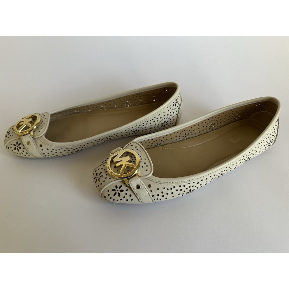 MICHAEL KORS FULTON PERFORATED MOCCASINS LEATHER FLATS 7.5 - Picture 4 of 7
